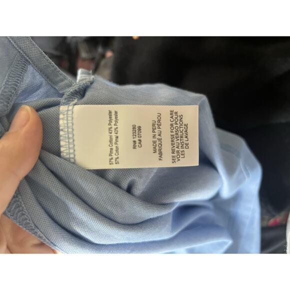 Travis Matthew Blue And Gray Pima Cotton Blend Polo Shirt Men’s Size M - Picture 3 of 5